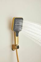 Смеситель для ванны с коротким изливом и душем BELZ , брашированное золото, арт-B60658-5 — фото 5, Смеситель для ванны