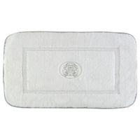 Коврик д/ванной комнаты 60х100 см., вышивка логотип MIGLIORE, белый, окантовка серебро 31922 — фото 1, Коврики для ванной комнаты