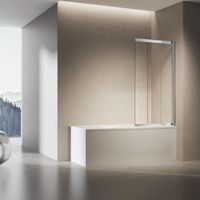 Душевая шторка на ванну , 900*1400, хром, стекло прозрачное, правая арт-VSB-6E900CL-R — фото 2, Шторки для ванной раздвижные