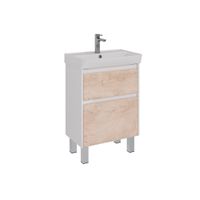 Тумба Lemark COMBI 60 см под 1 раковину, подвесная/напольная, 2 ящика, цвет фасада: Дуб кантри, цвет арт-LM03C60T-dub — фото 4, Тумбы под раковину