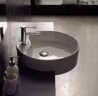 Раковина Scarabeo THIN полувстраиваемая с переливом с одним отверстием цвет белый арт-8029/D — фото 2, Раковины встраиваемые сверху