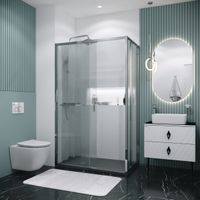 Душевое ограждение Grossman Style 100.K33.05.130.10.02-200.K33.05.80.10.02 (130х80х195) раздвижная(левая),хром,стекло шиншилла,2 места 120.K33.05.1380.10.02 — фото 4, Душевые кабины и ограждения