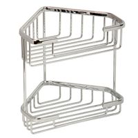 BASKET Решетка двойная угловая 18,5x18,5хh20 см., хром VR.GFT-9053.CR — фото 1, Полки для ванной и душа