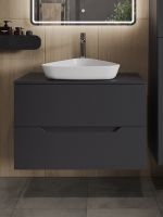 Orange Line Li-80TugMDF+B07-500W тумба с раковиной подвесная 80 см, графит/белый Li-80TugMDF+B07-500W — фото 3, Тумбы с раковиной