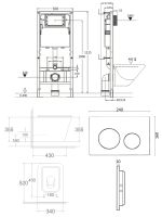 Agger Унитаз подвесной безободковый белый с инсталляцией, микролифт, кнопка смыва белая арт-ATI04100+APB188 — фото 14, Комплекты унитаз + инсталляция