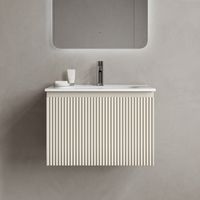 Тумба подвесная SANCOS Snob R 1.0 590х445х406, c одним ящиком оснащенным доводчиками, Beige Soft , арт. арт-SNR1.060CE — фото 1, Тумбы под раковину