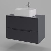 Orange Line тумба с раковиной подвесная 80 см, графит/белый арт-Li-80TugMDF+B02-460W — фото 1, Тумбы с раковиной