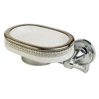 DUBAI Мыльница настенная, керамика белая/swarovski/дек.платина/хром арт-31248 — фото 1, Мыльницы