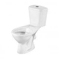 Унитаз-компакт "Pro" горизонтальный выпуск, с 1-режимной кнопочной арматурой и сиденьем полипропилен арт-1P2155S0000BF — фото 4, Напольные унитазы