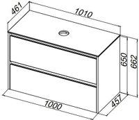 Столешница Allen Brau Activity 100 1.35024.ON акриловый камень оникс 1.34024.ON — фото 1, Столешницы под раковину