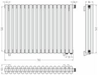 Отопительный радиатор Сунержа Эстет-11 EU50 500х765 17 секций Состаренная латунь арт-051-0312-5017 — фото 4, Радиаторы отопления