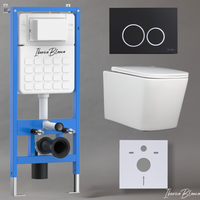 Комплект 3в1 IBERICA BLANCA инсталляция SILENCIO, унитаз TOLEDO ALTO белый, кнопка смыва ESTI-O черный матовый (IB001.TLA.234.822) — фото 1, Комплекты унитаз + инсталляция