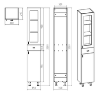 Шкаф-пенал арт-Э-Ура0503501-01П — фото 3, Пеналы для ванной комнаты