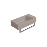 раковина накладная KUBE X 50x25 без перелива серый беж матовый арт-9486005 — фото 3, Раковины накладные