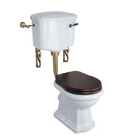 Товар: BELLA Комплект унитаз напольный выпуск в стену, бачок низкий с ручкой бронза, белый (БЕЗ КРЫШКИ) 31112 - фото 2 BELLA Комплект унитаз напольный выпуск в стену, бачок низкий с ручкой бронза, белый (БЕЗ КРЫШКИ) 31112 — фото 2, Напольные унитазы