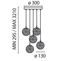 Подвесной светильник Maytoni арт-MOD254PL-05BS — фото 4, Подвесные светильники