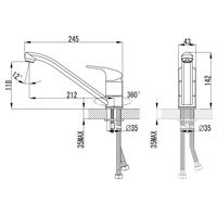 Смеситель для кухни Azario керамический картридж, хром арт-AZ-HU245896 — фото 1, Смесители для кухни