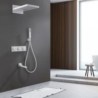 Товар: Душевая система ABBER Daheim AF8253W скрытого монтажа с изливом, термостат, белая матовая - фото 2 Душевая система ABBER Daheim AF8253W скрытого монтажа с изливом, термостат, белая матовая — фото 2, Встраиваемые душевые комплекты