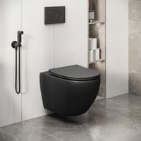 Товар: Унитаз подвесной Grossman GR-4411BMSQ (520х360х375) безободковый,смыв торнадо,черный матовый с тонкой крышкой,микролифт,1 место - фото 5 Унитаз подвесной Grossman GR-4411BMSQ (520х360х375) безободковый,смыв торнадо,черный матовый с тонкой крышкой,микролифт,1 место — фото 5, Подвесные унитазы