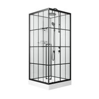 Душевая кабина Niagara Standart (90х90х225) низкий поддон(15см),черный,стекло прозрачное,3 места арт-ST90/15QR/KL/BKT — фото 2, Душевые кабины