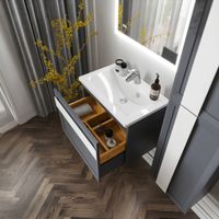 Комплект мебели для ванной Бриклаер БЕРЛИН 70SB, оникс серый — фото 8, Комплекты мебели для ванной