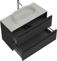 Тумба под раковину Allen Brau Fantasy 100 1.11003.AM 2.0 антрацит матовый — фото 1, Тумбы под раковину