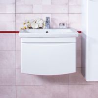 Тумба под раковину подвесная Бриклаер ВЕГА белый , 60 см 4627125414053 — фото 1, Тумбы с раковиной