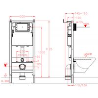 Инсталляция для подвесного унитаза AZARIO NEW сталь, пластик, 2-х режимный смыв 3/6 л. арт-AZ-501A — фото 4, Инсталляции для унитазов