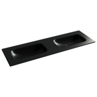Раковина накладная мебельная Grace прямоугольная 1410x457x137 с двумя чашами без отверстий под смеситель, цвет черный матовый арт-CN7022MBwx — фото 1, Раковины накладные