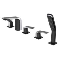 Смеситель на борт ванны Rose R1312H, черный — фото 1, Смесители на борт ванны