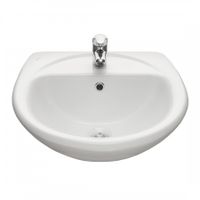 Умывальник "Соната" 54 см. с отв., с переливом (хром. кольцо) 1 сорт SANTERI 131112S0011B0 — фото 1, Раковины напольные