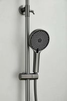 Душевая система с тропическим душем и смесителем BELZ, оружейная сталь, арт-B24713-3 — фото 6, Душевые стойки