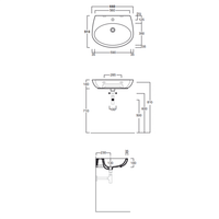 Раковина SIMAS BORMIO подвесная с одним отверстием цвет белый BR10 — фото 3, Раковины подвесные
