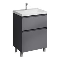 Тумба напольная "МЕРКАДО-60 см" с 2-я ящ. графит матовая (ум. Classica-60) 106071 — фото 1, Комоды и тумбы для ванной комнаты