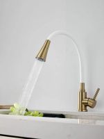 Смеситель для кухни с гибким изливом и режимом душ BELZ , брашированное золото арт-B74810-5 — фото 3, Смесители для кухни