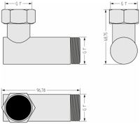 Уголок Уголок переходной Стилье (G 1" НР х G 1" НГ) Чёрный 172002-0110 — фото 2, Комплектующие для полотенцесушителей