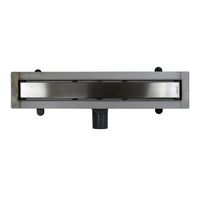 Душевой лоток AZARIO CERAMIC 400 мм, боковой слив D50, нержавеющая сталь, двухсторонняя решетка с возможностью монтажа "под плитку" арт-AZPP01-40 Ceramic — фото 1, Трапы для душа