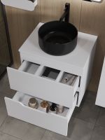 Orange Line Li-60TuwMDF+B07-345B тумба с раковиной подвесная 60 см, белый/черный Li-60TuwMDF+B07-345B — фото 6, Тумбы с раковиной