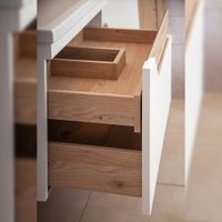 Комплект мебели для ванной Бриклаер БРАЙТОН 80, белый/дуб — фото 8, Комплекты мебели для ванной