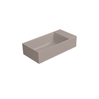 раковина накладная KUBE X 50x25 без перелива серый беж матовый арт-9486005 — фото 2, Раковины накладные