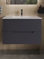 Orange Line тумба с раковиной подвесная, графит матовый арт-Li-70Tug+Ra — фото 3, Тумбы с раковиной