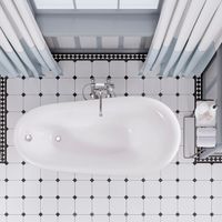 Ванна EDELWEISS 170 см из литьевого мрамора NOVA GEL с чёрными ножками/ Aqua de Marco 1170WBlEDE_GEL — фото 3, Ванны