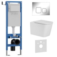 Комплект 3в1 IBERICA BLANCA инсталляция SILENCIO MINI, унитаз TOLEDO ALTO белый, кнопка смыва ESTI-Q хром глянцевый (IB.001M.TLA.231.833) — фото 1, Комплекты унитаз + инсталляция