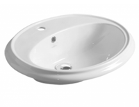 Раковина SIMAS ARCADE встраиваемая сверху с одним отверстием цвет белый AR859 — фото 1, Раковины подвесные