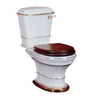 GIANETA Комплект унитаз моноблок выпуск в пол, бачок с ручкой зол, белый/декор D1 зол. (БЕЗ КРЫШКИ) 31170 — фото 1, Унитазы