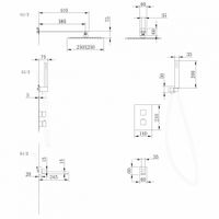 Душевая система ABBER Daheim скрытого монтажа с изливом, термостат, сатин арт-AF8250SP — фото 4, Встраиваемые душевые комплекты