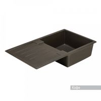 Мойка для кухни Верона 855x500x210 мм, прямоуг. с крылом, кофе 1A710032VR280 — фото 2, Кухонные мойки