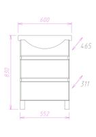 Тумба напольная Onika ЭЛИТА 60.13 белая (106120) арт-106120_60.13 — фото 2, Тумбы под раковину