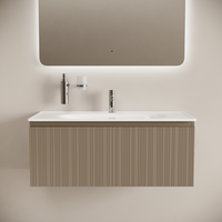 Тумба подвесная SANCOS Code 990х453х400, c одним ящиком оснащенным доводчиками, цвет серо- бежевый , арт. CD100GB — фото 1, Тумбы под раковину