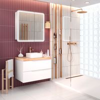 Зеркальный шкаф ASTI 80 c LED-подсветкой /ИК выключатель на взмах /AQUA DE MARCO 1080CAST — фото 9, Зеркальные шкафы в ванную